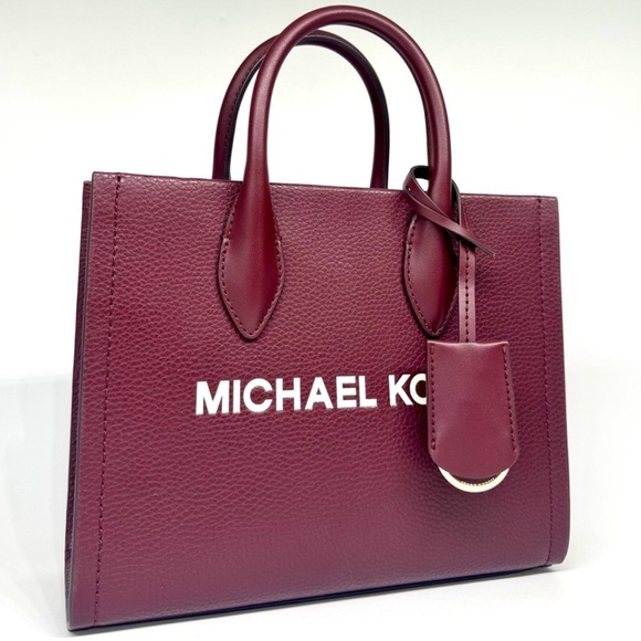 Michael Kors Mirella Small Signature Logo Crossbody Bag Ox Blood - Picture 1 of 11